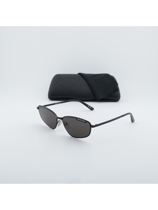 Balenciaga BB0277S 001 Unisex Sunglasses Black Rectangle Frame, Grey Lenses